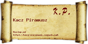 Kacz Piramusz névjegykártya